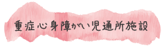 重症心身障がい児通所施設 重症心身障がい児通所施設